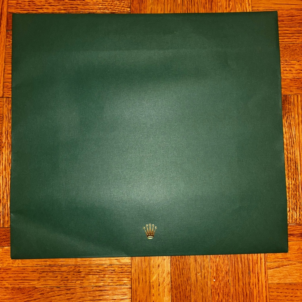Rolex Green Bag with Gold Lettering